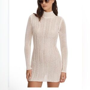 Chic Cream Knit Midi Dress